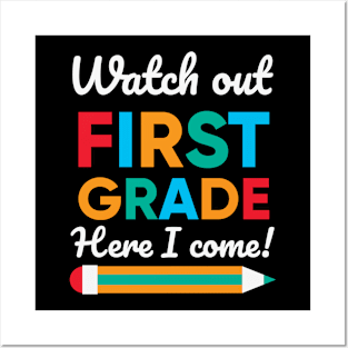 Hello 1st Grade Back To School First Day Posters and Art